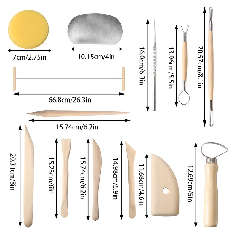 Nuts OT nuts Clay Tools 13 Pcs Pottery Tools Kit