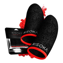 RISOKA® Pack of 10 Gaming Finger Sleeves - Extra High: 34% Silver Fibres - For Pro Mobile Gaming - PUBG Finger Sleeve - Finger Sleeve Gaming - PUBG Mobile Gaming Finger Sleeve - Finger Gloves