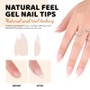 Aokitec French Tip False Nails - Short Almond False Acrylic