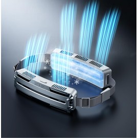 Portable Waist Fan with 2 Cooling Plates, Wearable Belt Clip on Fan 5000mAh Rechargeable 3 Speeds 6000RPM Strong Airflow, Personal Travel Body Shirt Fans for Outdoor Work Camping Fishing