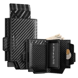 DUGRAFT Card Holder, Wallet with Coin Pocket, Magnetic Closure, RFID Blocking Pop Up Cards with ID Window and Money Organiser, Black (B) Minimalist, Black, Minimalist, Cf Black, Vintage