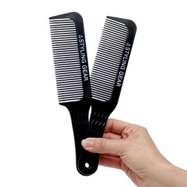 Styling Gear 404 Clipper 9 In. Wavy Tooth Flat Top Clipper Blending Comb Cutting Barber Hairstylist Combs Flexible 2 Pcs (Black)