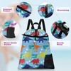 Britown Dinosaur Drawstring Backpack, 15” x 17” Waterproof Swim Bag