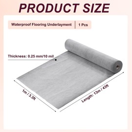 uxcell Waterproof Membrane 3.3Ft x 135Ft / 441 Square Feet Waterproofing Membrane 10 Mil Tile Underlayment Polyethylene Fabric Roll for Tiles Shower Walls Bathroom Floors, Grey