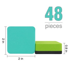 PRZRU Mini Dry Erase Eraser, 8 Pack Magnetic Whiteboard Dry Erase Erasers- Ideal for Kids, Teachers and Classroom Supplies(Mixed Colours, 2 x 2 Inch)