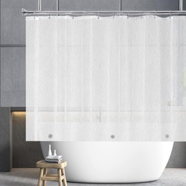 Gipsighila Short Shower Curtain Liner 60 Inch Length, Plastic Frosted PEVA Vinyl Waterproof Shower Curtain,Walkin Tub or Step in Tub with 3 Heavy Magnets 70x60''