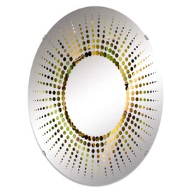 DesignQ Bamboo wall mirror, Oval 0 mirror, Round Green bathroom mirror, Bamboo vanity mirror Close-Up Of The Bamboo Field printed mirror decor, oval mirror 20x30