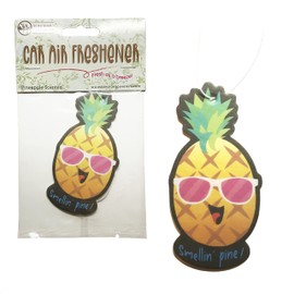 (Pack of 4) Fruity Fruit Air Fresheners - Automotive Accessory - Car Hanging Air Fresheners (Pineapple)