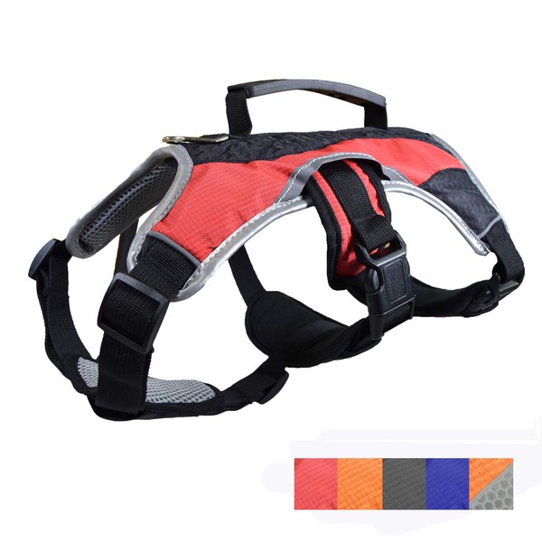 Dog Walking Lifting Carry Harness, Support Mesh Padded Vest, Accessory, Collar, Lightweight, No More Pulling, Tugging or Choking, for Puppies, Small Dogs (Red, Small), by Downtown Pet Supply