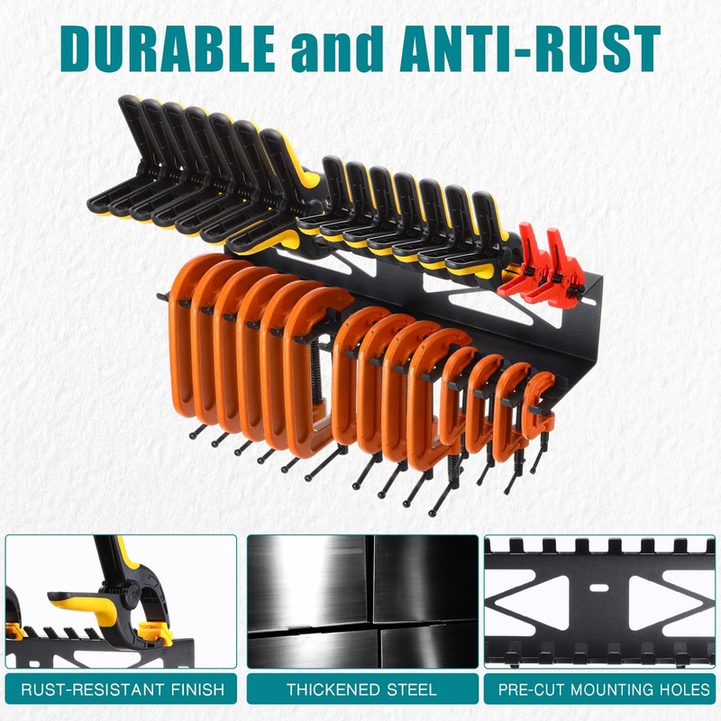 Shimeyao Clamps Rack Organizer Wall Mount Spring C Clamps Holder