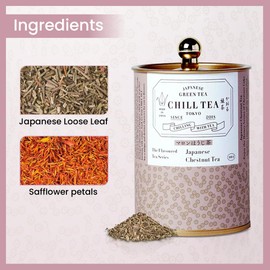 Japanese Chestnut Tea by CHILL TEA Tokyo (80g Loose Leaf)- Japanese Hojicha Loose Leaf Tea, Low Caffeine Japanese Tea, Flavoured Tea- Chestnut Flavour, Made in Japan