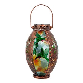 VEWOGARDEN Hummingbird Solar Lantern Hanging Solar Lanterns Outdoor Waterproof Decorative Lantern Lights for Patio Porch Garden Table Decor, Bronze