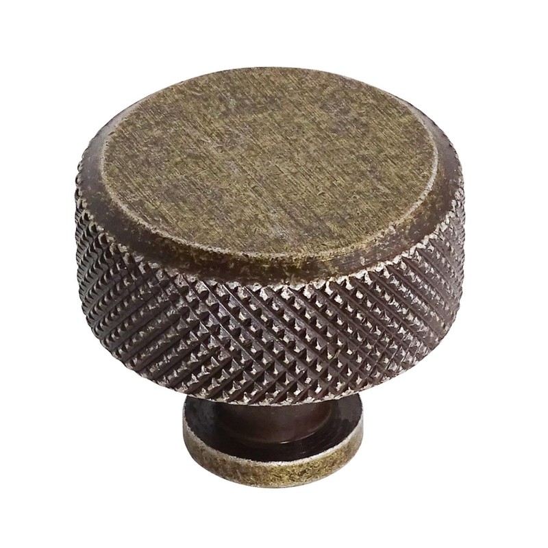 Decoranddecor Amelia Knurled 35mm Round Kitchen Cabinet Furniture Knobs Aluminium