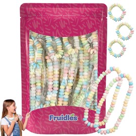 The Dreidel Company Stretchable Bracelet & Necklace Candy, Multicolor Fruit-Flavored Candy for Kids, and Party Flavors, Individually Wrapped (48-Pack)