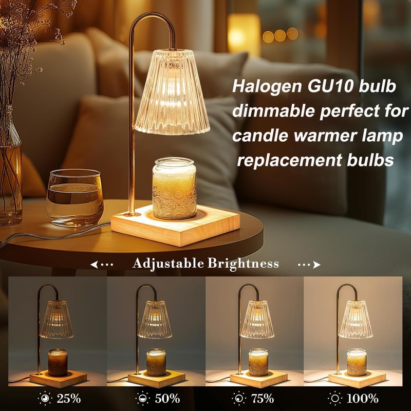 Vinaco GU10 Halogen Bulb Dimmable, GU10+c 110V 50W Candle Warmer
