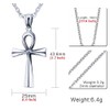 FPHNUY Men's Stainless Steel Coptic Anka Cross Religious Pendant Necklace,