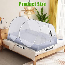 Felenny Foldable Mosquito Net, Single Pop up Mosquito Net Tent Lightweight Portable Easy Setup Mosquito Tent for Home Camping Travel Dorm