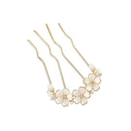 EZ PEACH Hair Ornament, Pearl, Hair Comb, DE Yaii Wind, Rakuchin, Easy Hair Arrangement, Recommended for Beginners, Easy Hair Comb, Kimono, Everyday Use, Receptions, After-parties, Coming of Age