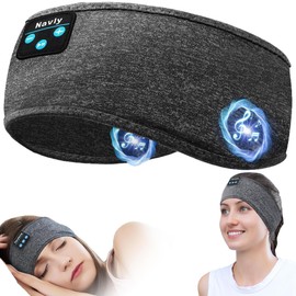 Navly Sleep Headphones, 10Hrs Sports Headband with Soft Cozy Earbuds Comfortable, Headphones Headband with Ultra-Thin HD Stereo Speakers Perfect for Workout,Running,Yoga,Travel
