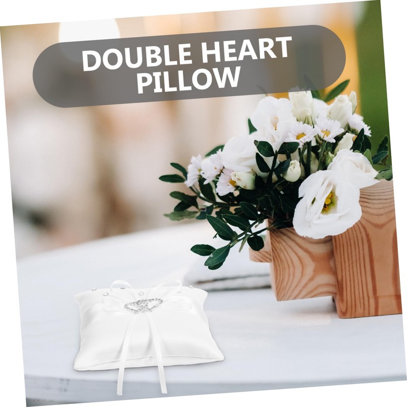 CAXUSD Ring Bearer Basket Embroidery Accessories Engagement Ring Pillow Pearl