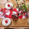 Joyfol Day Valentine’s Day Table Runner 14x69 Inch, Cutwork Embroidered