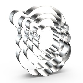 Santa Face/Head Cookie Cutter Set for Christmas Baking, 5/4/3/2 inch, 4 Piece, Stainless Steel