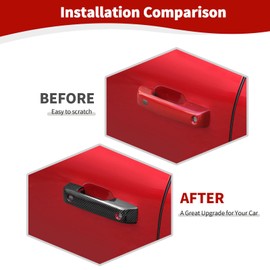 JOSHELA for F150 Door Handle Cover Trim for Ford F150 2021 up Black Carbon Fiber Grain Exterior Accessories 2pcs