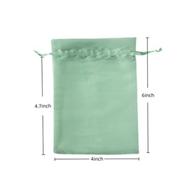 QIANF 20 Pcs Sage Green Small Organza Bags 4X6 inch for Wedding Favors with Drawstring, Mini Mesh Gift Bags Jewelry Pouch for Candy Bridal Shower Party Favor Baby Shower Christmas
