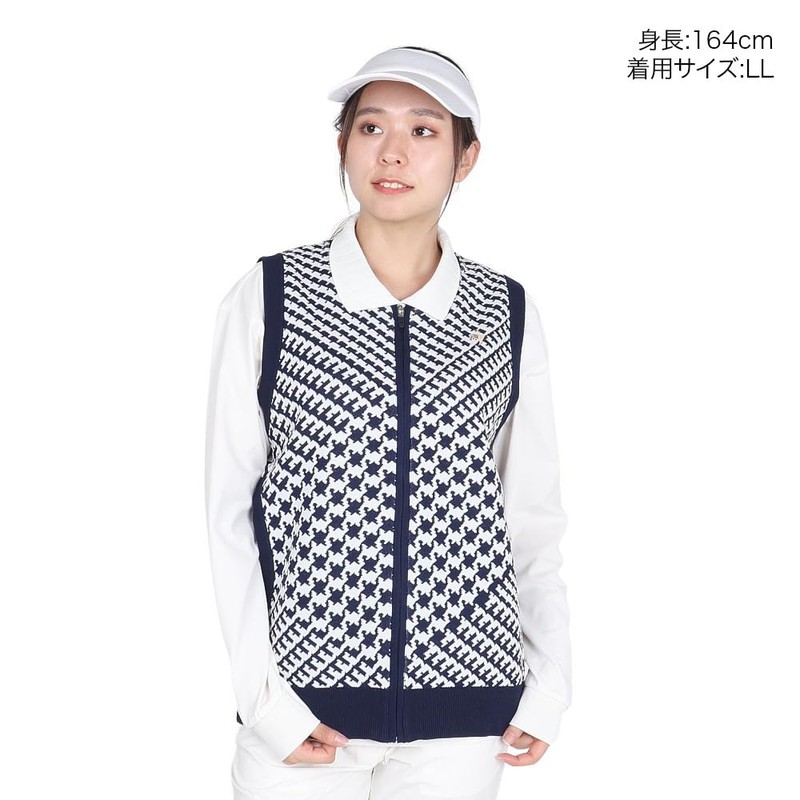 Cox Sportif LG4FVE50L Women's Sweater Vest, Plover Pattern, Lightweight, Patch,