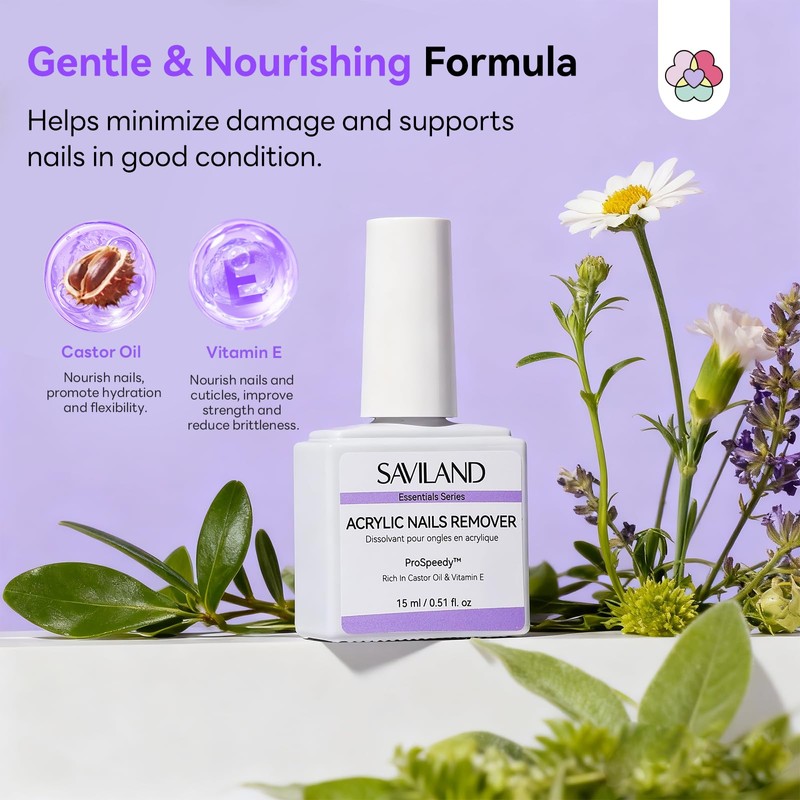 SAVILAND Acrylic Nail Remover Kit: 30 ml Acrylic Remover for