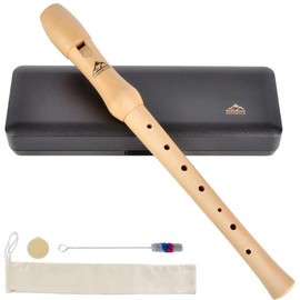 Eastrock Recorder Instrument for Adults Beginners Maple Wood C Key Soprano Recorder German Style 2 Piece With Hard Case