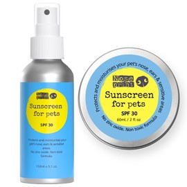 Noseprint SPF 30 Pet Sunscreen Lotion Bottle Sun Protection For Pets 150 ML + 60ML Dog Paw Balm Sun Cream Balm Moisturising Sunscreen For Dogs And Cat Non-Toxic Formula Dog Nose | Dog Sun Protection
