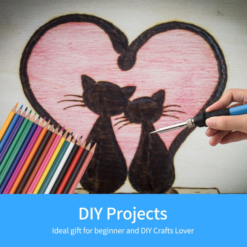 Wood Burning Kit with 105Pcs Soldering Iron Tips Multifunctional Wood