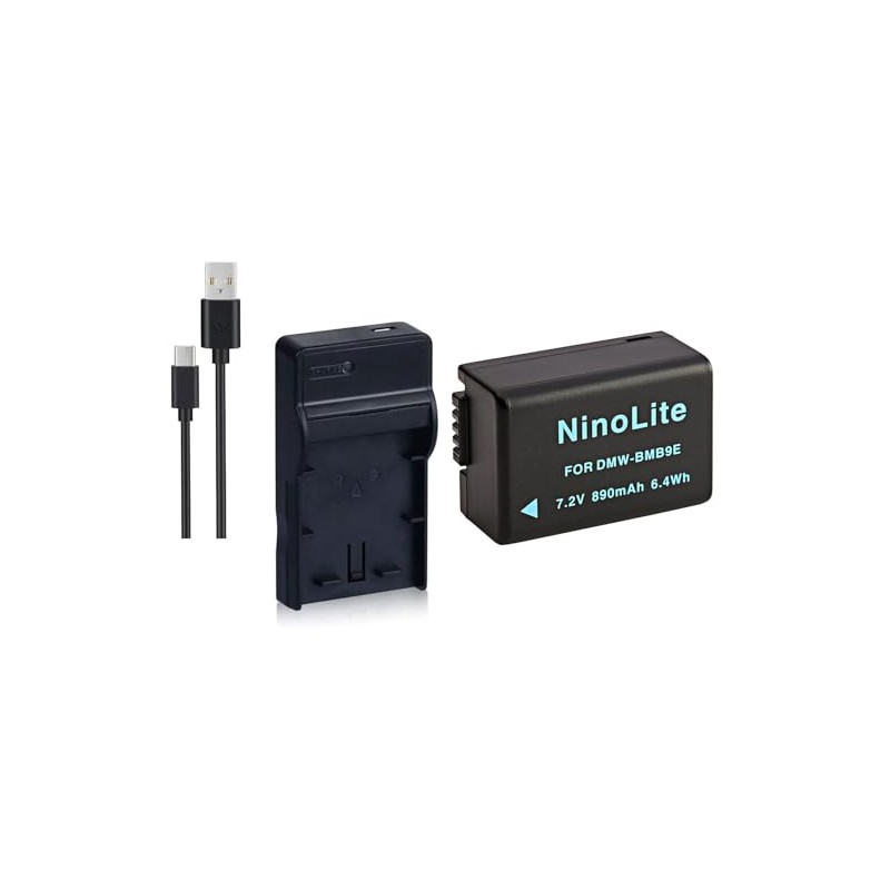 NinoLite(NinoLite) 3点セット DMW-BMB9 互換 バッテリー +USB型 充電器 +海外用交換プラグ dc108dmwbmb9
