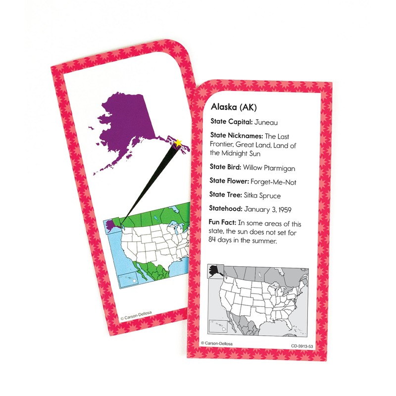 Carson Dellosa States and Capitals Flash Cards for Kids Ages