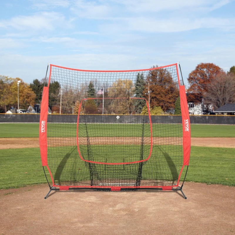 VEVOR 7x7 ft Baseball Softball Practice Net Hitting Batting Training
