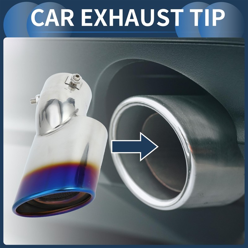INFINAUTO Slant Exhaust Vent Longtail Tube Fits Honda Civic 2016-2019