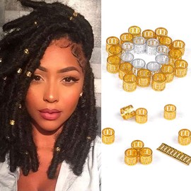 Alileader 100pcs Gold Hair Clips Dreadlock Accessories Hair Beads for Braids for Women Hair Jewelry for Women Braids Hair Accessories for Braids Hair Cuffs Hair Jewelry for Locs (Golden)