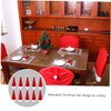 LABRIMP 28PCS Christmas Hat Cutlery Bags Silverware Holders Festive Tableware