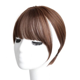 360° see-through 3-way structure partial wig bangs wig 3D air bang wig with whorl bangs hair loss hidden wig top cover hair loss natural feeling top piece hairpiece (light brown)