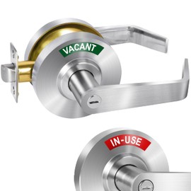 Crystmetal Privacy Indicator Lock Inuse or Vacant, Occupied Door Handle, Bathroom Lever Lock, ANSI Grade2 Commercial Grade, Perfect for Office Buildings, Warehouse,Bars,Gyms,Restaurant