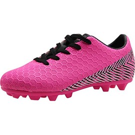 BomKinta Kid's FG Soccer Shoes Athletic Outdoor Soccer Cleats Rose Red Size 13 M US Little Kid
