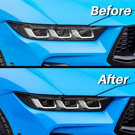 KUNGKIC for Ford Mustang 2024 2025 Wide Headlight Protection Film TPU Scratch Guard Non-Yellowing Self-Healing Exterior Accessories Sport Style