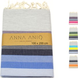 Anna Aniq Fouta Hamam towel, beach towel, sauna towel XXL, extra large 100 x 200 cm (diamond pattern), 100% combed cotton, bath towel, picnic blanket, Yoga, Peshtemal, beach towel., 100 x 200 cm