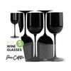 PLASTICPRO Black Plastic Wine Glasses Set of 5 Elegant Wine