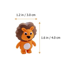 NUOBESTY Lion Erasers Pack of 24 Cartoon Animal Pencil Erasers Mini Erasers for Party Gifts Games Prizes Carnival and Classroom Prizes