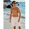 HOTake Men's Linen Shorts Casual Drawstring Elastic Waist Summer Beach