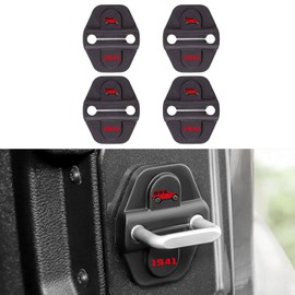 HANNHAI 4Pcs Car Door Lock Decoration Cover Emblem Decal for 2018-2025 Jeep Wrangler JL JLU 4XE Unlimited Sahara Sports Rubicon Gladiator JT Door Lock Cover Parts Accessories Black