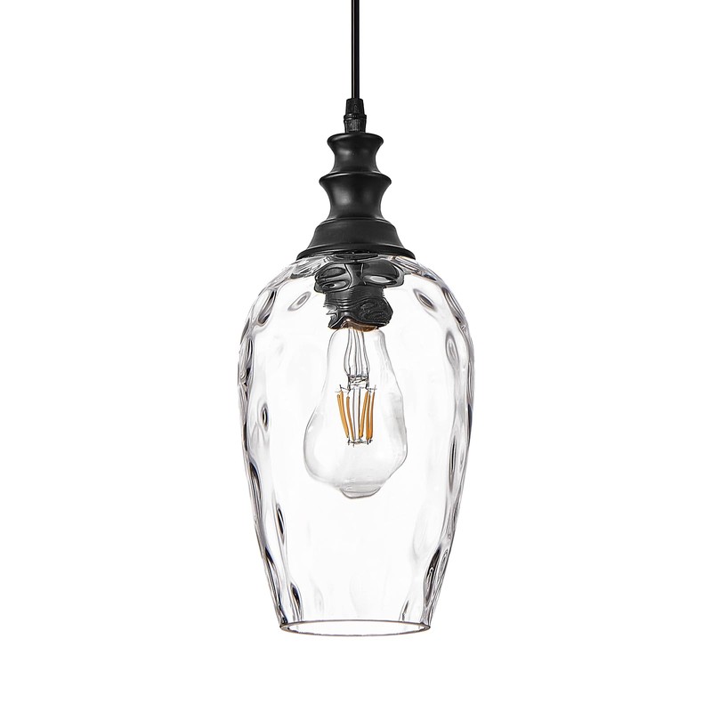 AIBISOD Glass Pendant Lights for Kitchen Island 2 Pack, E26