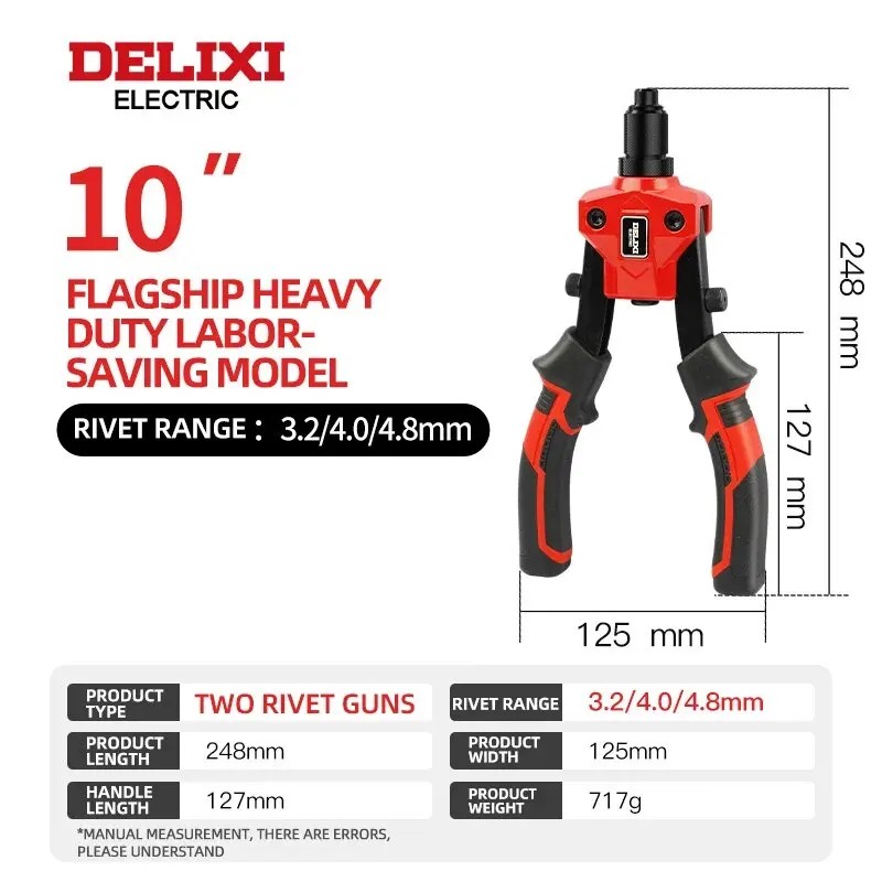 Manual Blind Rivet Gun for Metal Fastening – Labor-Saving Long-Handle